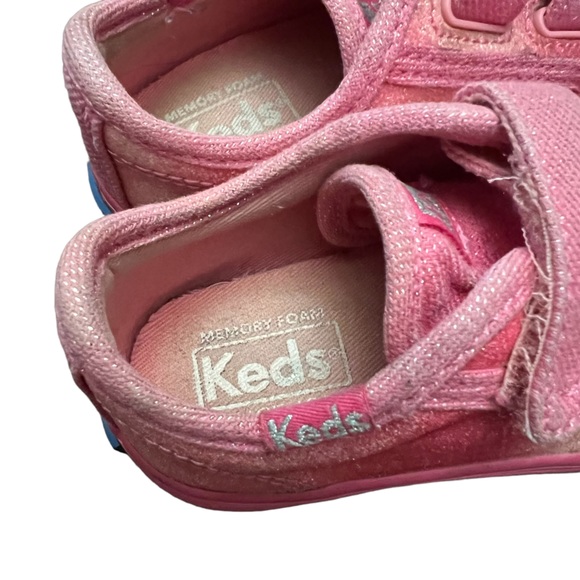 Keds Glittery Hook & Loop Sneaker, Toddler/Little Kid, Pink, Sz 6.5M - Picture 10 of 12